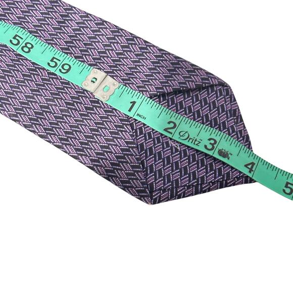 Brioni Geometric Purple Neck Tie Professional Career Business Office Formal - Picture 6 of 8
